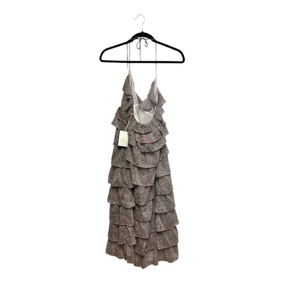 NWT Tularosa Ruffle Tiered Layered  Grey Floral Print Slip Dress Size XS | Alter - Picture 4 of 7